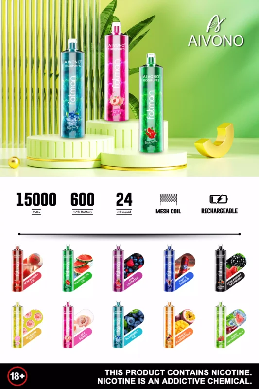AIVONO Fatman 15000 Puffs Disposable Vape with 24ml E-liquid Capacity 5% Nicotine