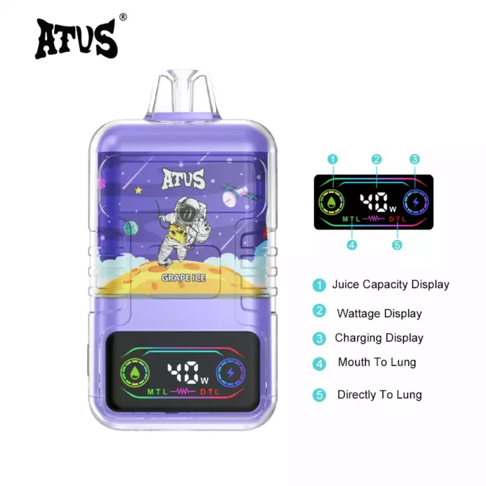 ATVS 25000 Puffs Disposable Vape Pen with 22ml E-Liquid and Dual Mesh Coil