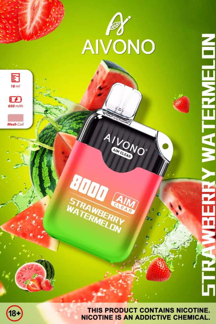 Aivono Aim Clear 8000 boccate dal sapore morbido con nicotina 5% e batteria ricaricabile