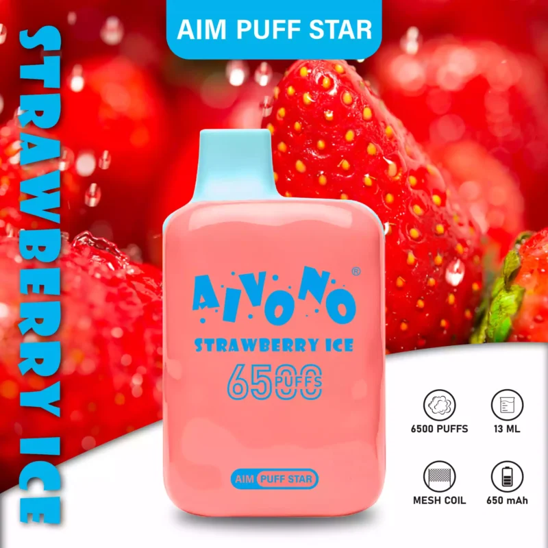 Aivono Aim Puff Star 6500 Puffs 10 Delicious Flavors in a Long-Lasting Rechargeable Disposable Vape