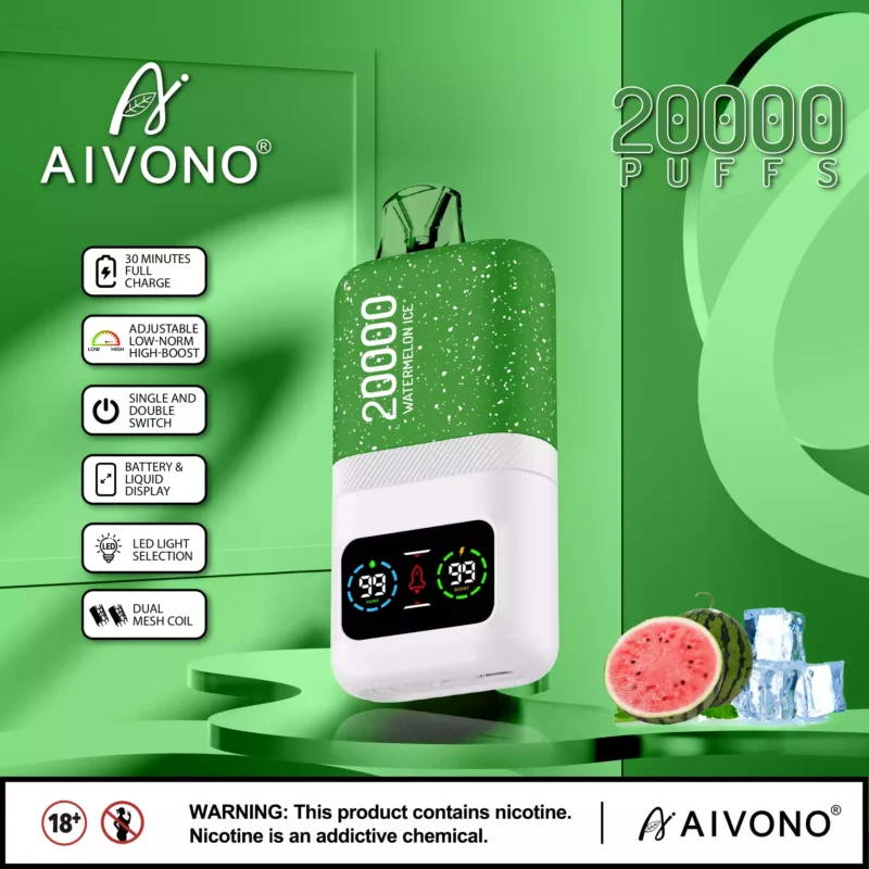 Aivono Vapes Aim Magic 20000 Puffs High-Capacity Disposable E-cigarette with 26ml E-liquid and Rechargeable Battery