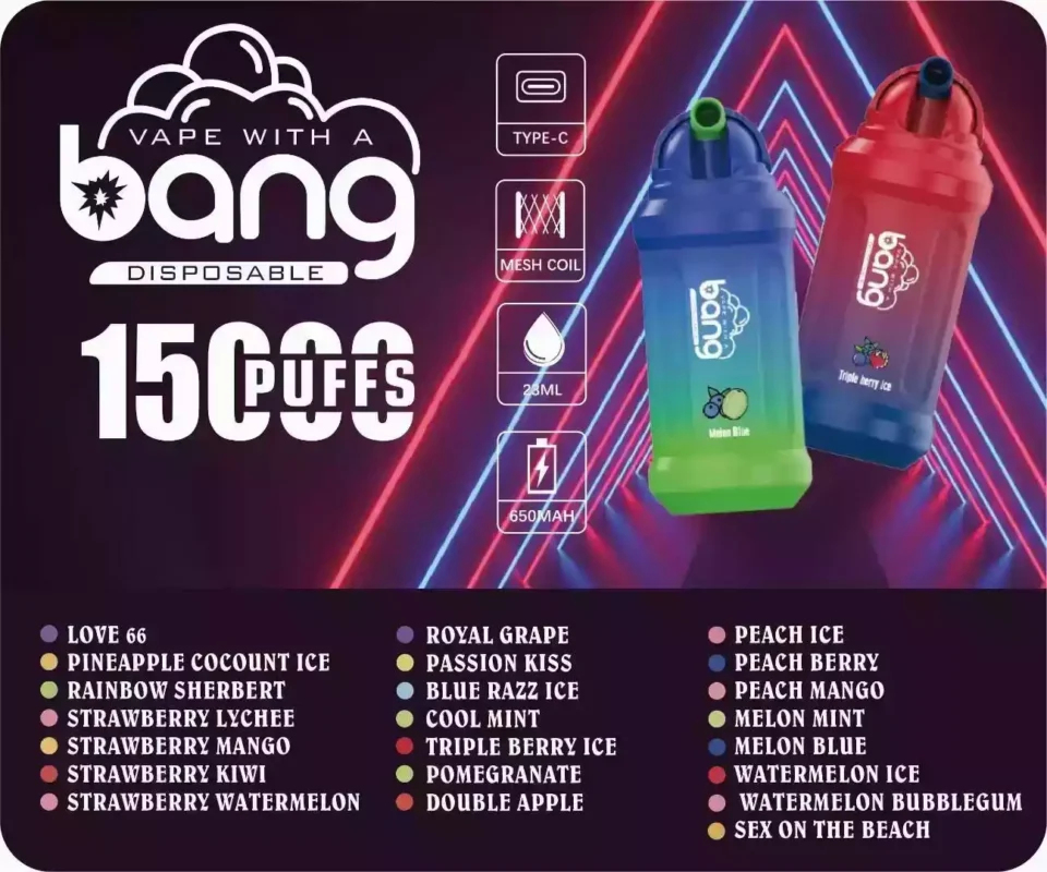 Bang 15000 Puffs Long-lasting Disposable Vape Pen with 21ml E-liquid Capacity