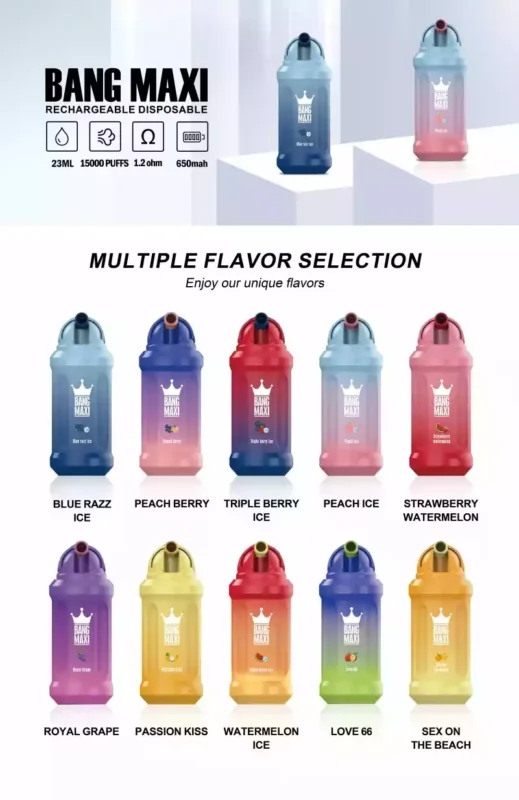 Bang 15000 Puffs Long-lasting Disposable Vape Pen with 21ml E-liquid Capacity