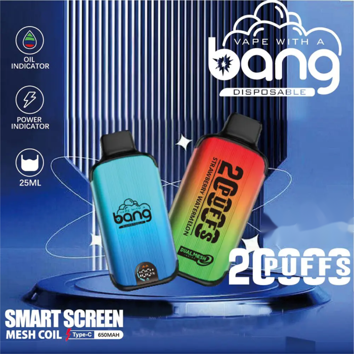 Bang 20000 Puffs Disposable Vape with 28ml E-Liquid and Multiple Flavor Options