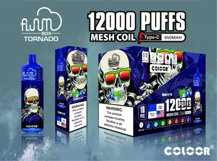 Bang Fluum Box 12000 boccate di vapore usa e getta con 20 ml di liquido elettronico e batteria ricaricabile da 650 mAh