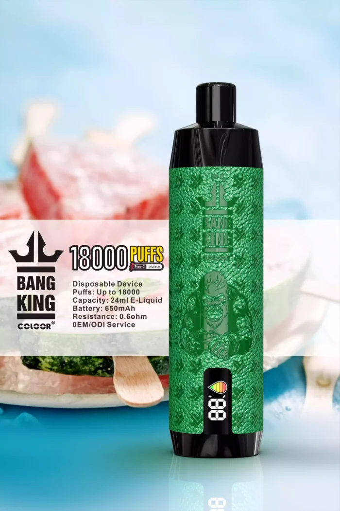 Bang King 18000 Puffs Disposable Vape with 24ml E-Liquid and 0%–5% Nicotine