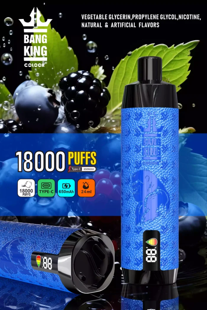 Bang King 18000 Puffs Disposable Vape with 24ml E-Liquid and 0%–5% Nicotine