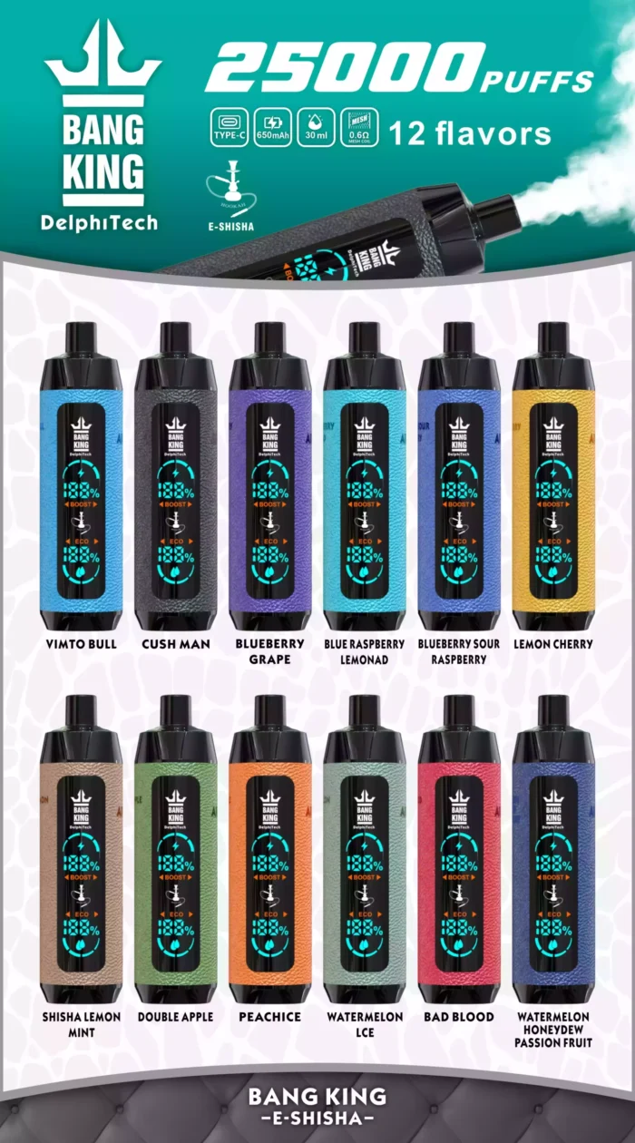 Bang King 25000 Puffs Mejor Vape 1.1ohm Bobina y 28ml Capacidad - El para la satisfacción de larga duración