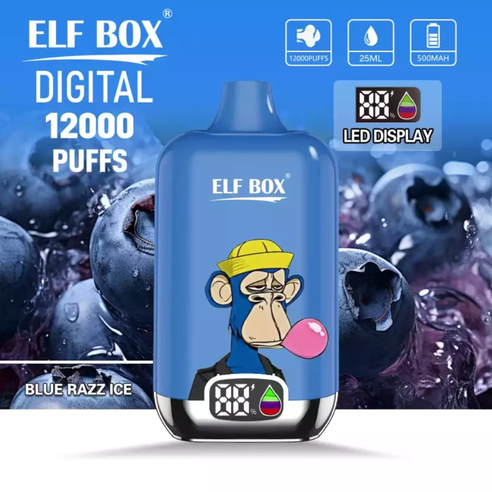 ELF BOX Digital 12000 Puffs Disposable Vape with 25ml E-liquid and 20 Irresistible Flavors