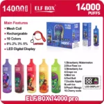 ELF BOX RGB 14000 Puffs Pro Disposable Vape with 25ml Capacity and 10 Delicious Flavors