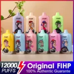FIHP 12000 Puffs Disposable Vape Pens with LED Display and Long-Lasting 12000 Puffs