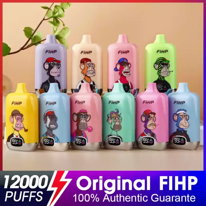 FIHP 12000 Puffs Disposable Vape Pens with LED Display and Long-Lasting 12000 Puffs