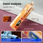 FIHP Shisha Hookah 15000 Puffs 22ml E-liquid 6mg Nicotine disposable vapes