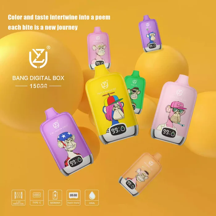 UZY Bang Digital 15000 Puffs The Best Disposable Vape with 20ml Liquid Capacity and 15000 Puffs