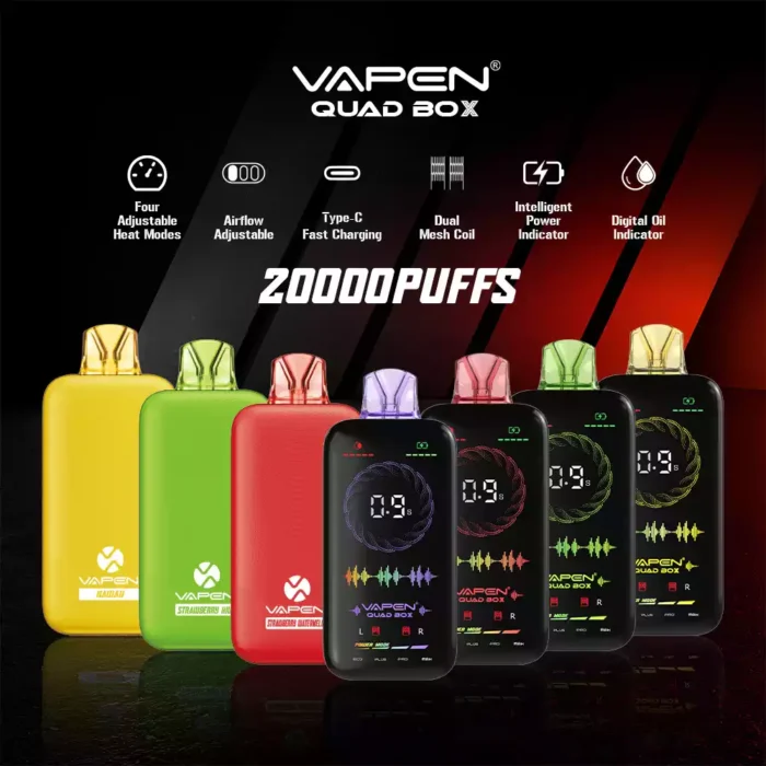 VAPEN QUAD BOX 20000 Puffs The Ultimate Disposable Vape with Adjustable Airflow and 28ml E Liquid Capacity