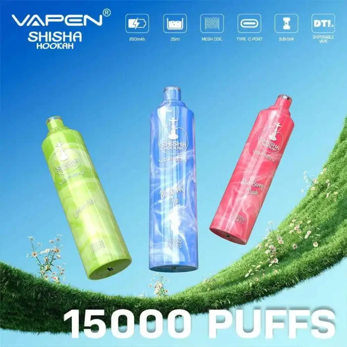 VAPEN SHISHA HOOKAH 15000 Puffs A Revolutionary Disposable Vape with 850mAh Battery and Smooth DTL Hits