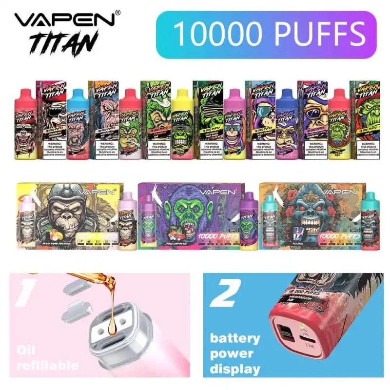 VAPEN TITAN 10000 Puffs Premium Disposable Vape with 2% & 5% Nicotine Strength