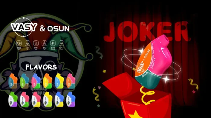 VASY JOKER 9000 Puffs Long Lasting Disposable Vape with 18ml E Juice and 5% Nicotine