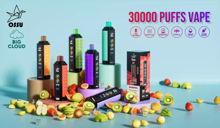 VASY OSSU 30000 Puffs The Best Disposable Vape with 5% to 0% Nicotine Strength and 0.5Ω Dual Mesh Coil