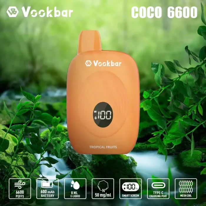 VASY Vookbar COCO 6600 Puffs Experience Premium Disposable Vapes with 12ml Juice and 500mAh Battery