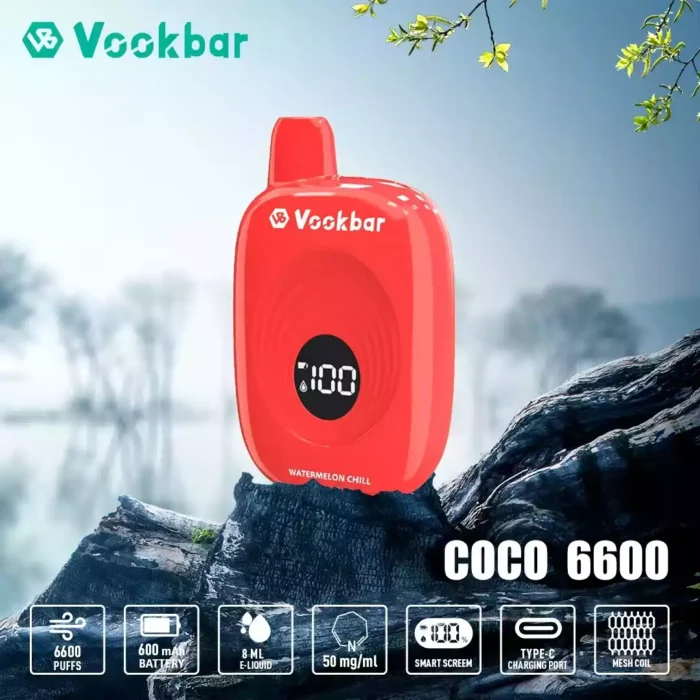 VASY Vookbar COCO 6600 Puffs Experience Premium Disposable Vapes with 12ml Juice and 500mAh Battery