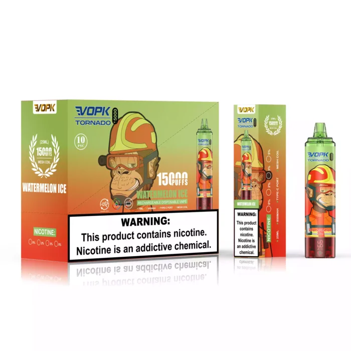 VOPK TORNADO 15000 Puffs Long Lasting Disposable Vape with Adjustable Airflow and 25ML Capacity