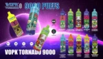 VOPK TORNADO 9000 Puffs Top Quality Disposable Vape with Frosted Sticker Design