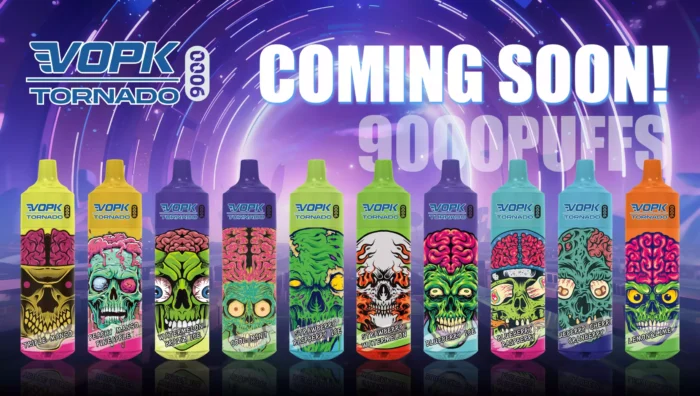 VOPK TORNADO 9000 Puffs Top Quality Disposable Vape with Frosted Sticker Design