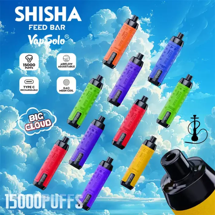Vapsolo Shisha 15000 Puffs Premium Mesh Coil Disposable Vape with 650mAh Battery
