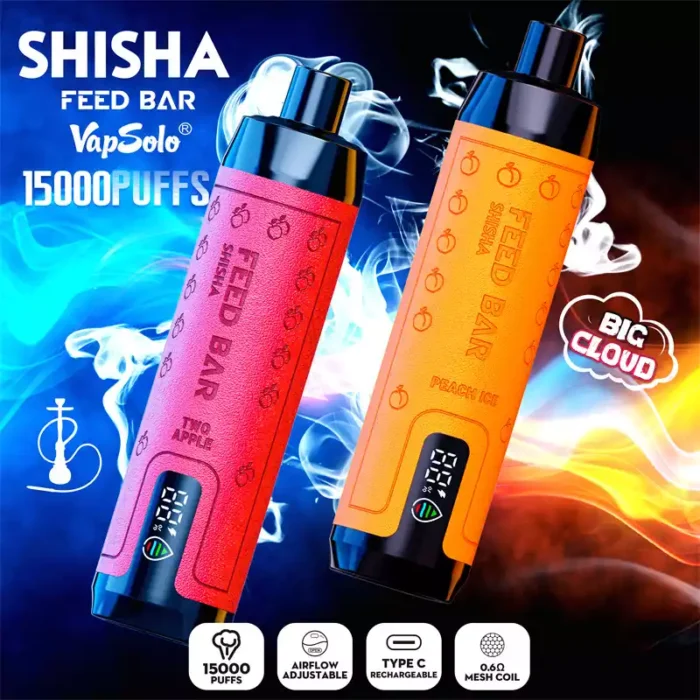 Vapsolo Shisha 15000 Puffs Premium Mesh Coil Disposable Vape with 650mAh Battery