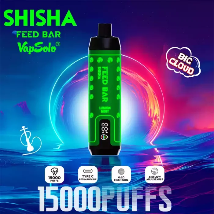 Vapsolo Shisha 15000 Puffs Premium Mesh Coil Disposable Vape with 650mAh Battery