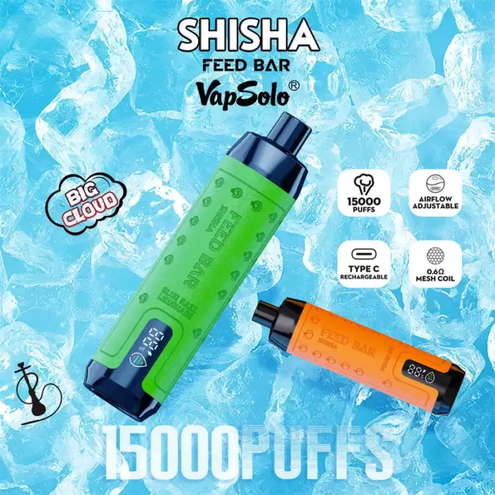 Vapsolo Shisha 15000 Puffs Premium Mesh Coil Disposable Vape with 650mAh Battery