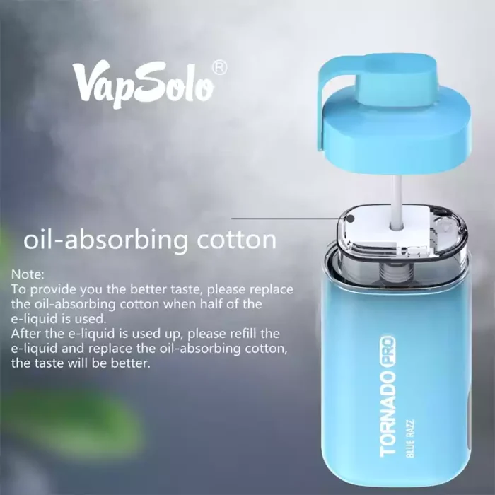 Vapsolo Tornado Pro 12000 Puffs A 22ML E Liquid Capacity Disposable Vape with Mesh Coil for Superior Flavor