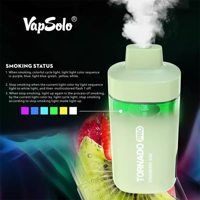 Vapsolo Tornado Pro 12000 Puffs A 22ML E Liquid Capacity Disposable Vape with Mesh Coil for Superior Flavor