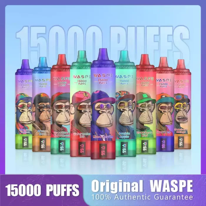 WASPE 15000 Puffs Review Een hoogwaardige wegwerpvape met opladen Type C en gaasbatterij