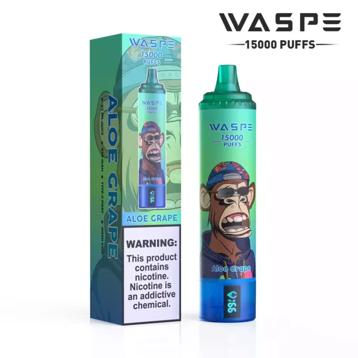 WASPE 15000 Puffs Review Een hoogwaardige wegwerpvape met opladen Type C en gaasbatterij