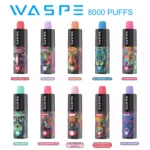 WASPE 8000 Puffs Type C Charging and 0.8Ω Mesh Coil for a Premium Disposable Vape Experience