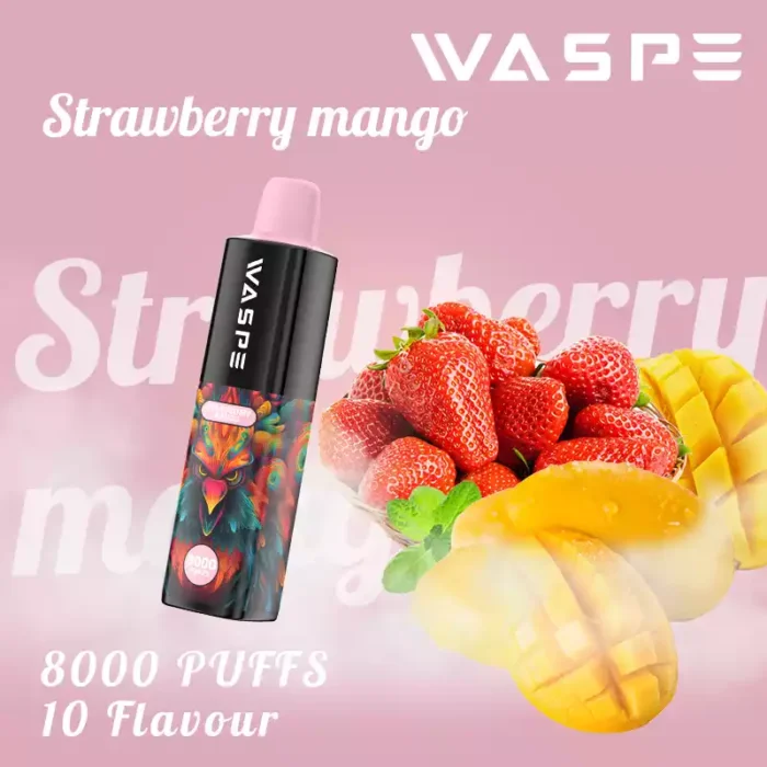 WASPE 8000 Puffs Type C Charging and 0.8Ω Mesh Coil for a Premium Disposable Vape Experience