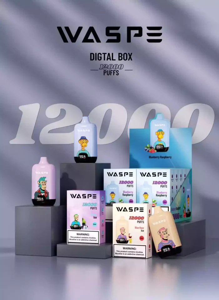 WASPE Digital Box 12000 Puffs A Convenient Rechargeable Vape with Type C Charging and 20ml Capacity
