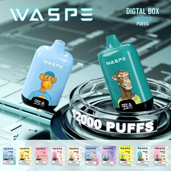 WASPE Digital Box 12000 Puffs A Convenient Rechargeable Vape with Type C Charging and 20ml Capacity