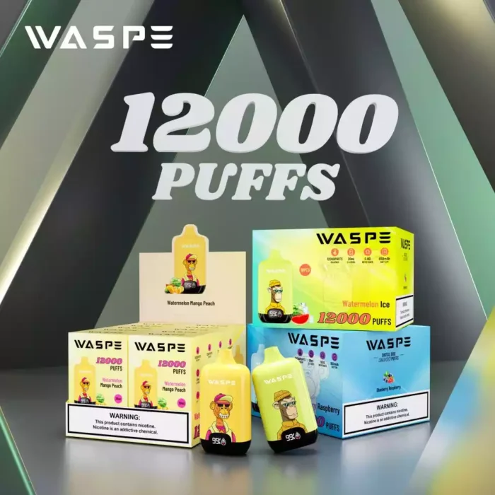 WASPE Digital Box 12000 Puffs A Convenient Rechargeable Vape with Type C Charging and 20ml Capacity