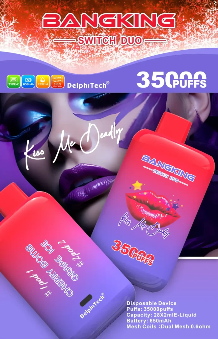 BANG KING 35000 Puffs B35K DUO Well-received Disposable Vape 28ml E-Liquid Capacity and 650mAh Battery