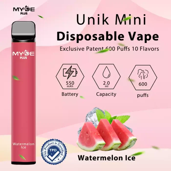 MYDE Plus 600 Puffs 10 Unique Flavors in a Rechargeable Disposable Vape
