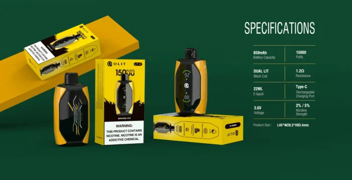 OLIT LT X 15000 Puff: Lo svapo usa e getta definitivo con nicotina 5% e prestazioni di lunga durata