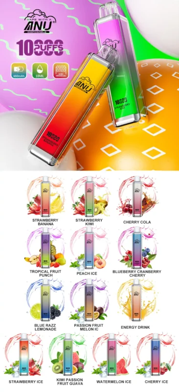 Well-received Vape ANU Crystal 10000 Puffs Disposable Vape 650mAh Battery