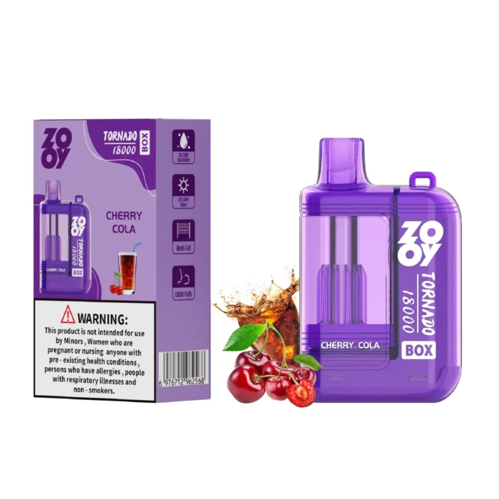 ZOOY Tornado 18000 bouffées Batterie rechargeable et lumière RGB très appréciée.